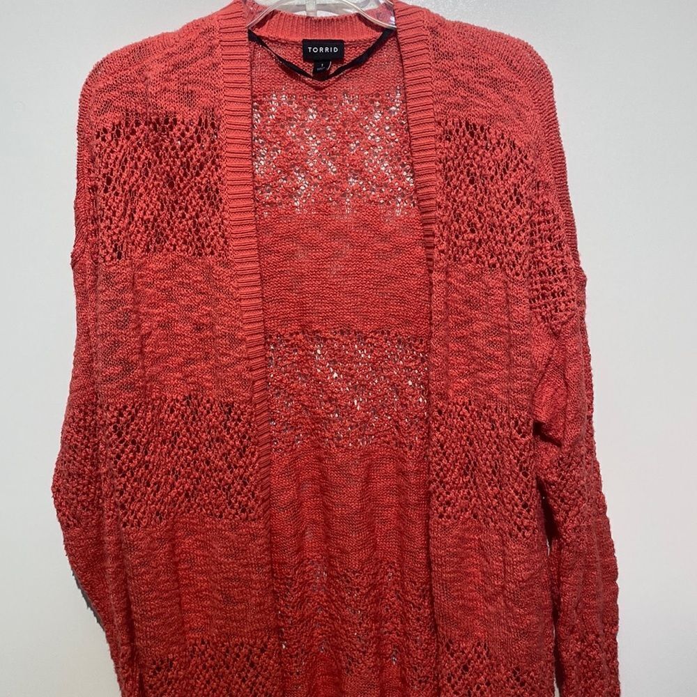 Women’s Torrid Nit top long sleeve long open Cardigan size one